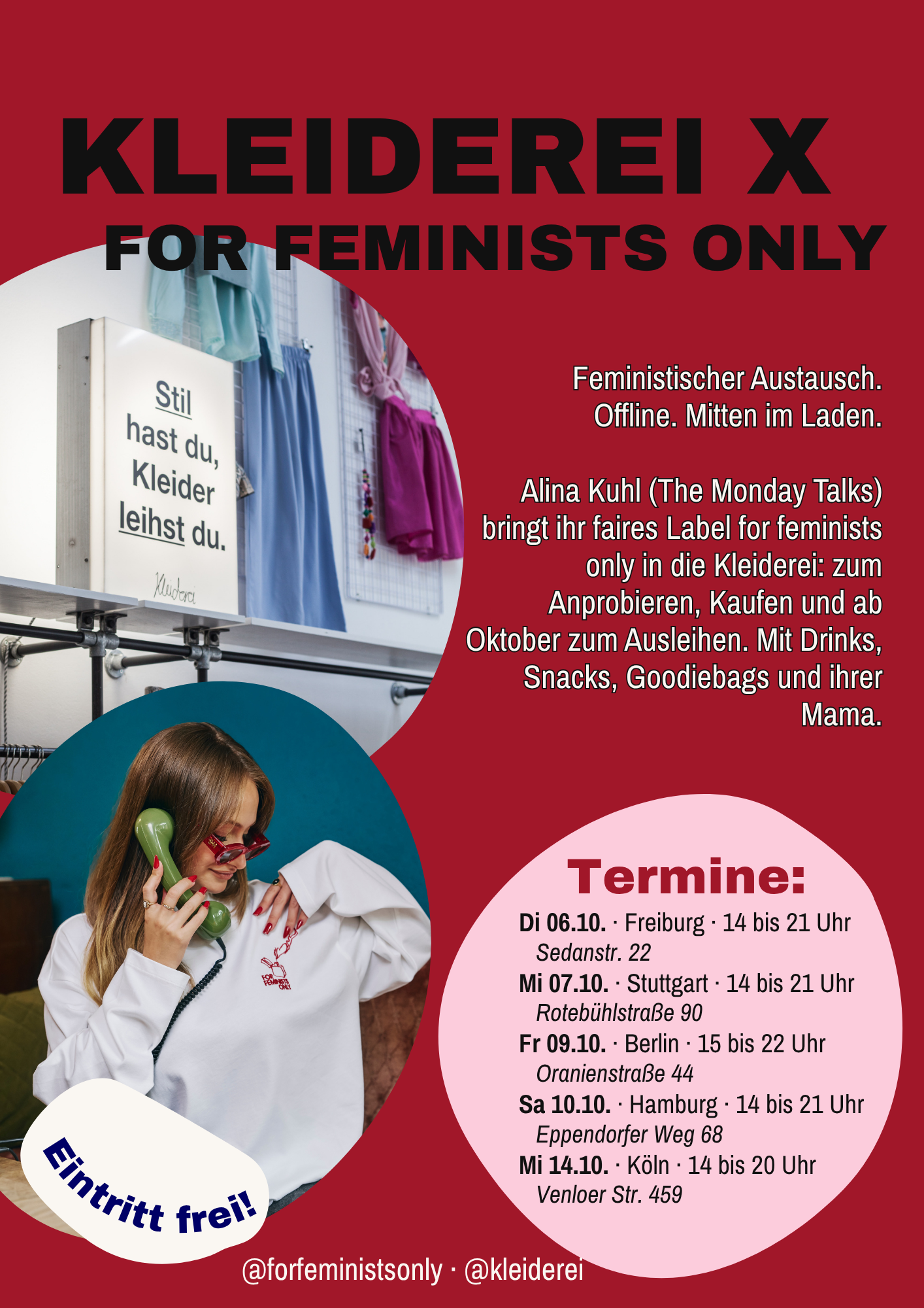 Flyer Kleiderei x for feminists only